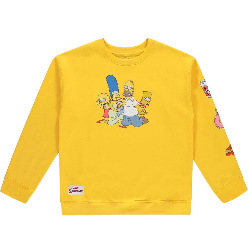 The Simpsons Men's Crewneck Sweatshirt, Embroidered Crewneck Sweatshirt